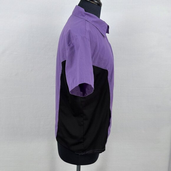 Mobb Womens Medium Purple Zip Front Short Sleeve Scrub Jacket Tunic Pockets - Picture 2 of 7